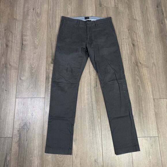 J.Crew 484 Slim Fit Stretch Chino Pants Sz 30x32 Onyx Gray Twill Tapered Zip Fly - Picture 4 of 10